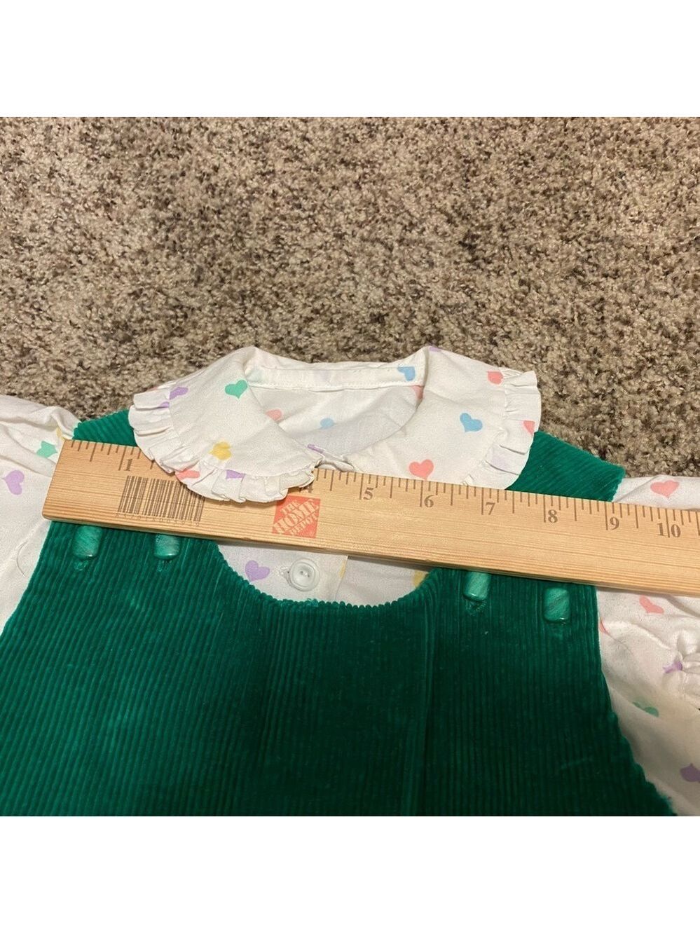 Vintage Little Girl Corduroy Jumper + Cotton Shirt 80s 90s Clothing Set Lot - Picture 10 of 14